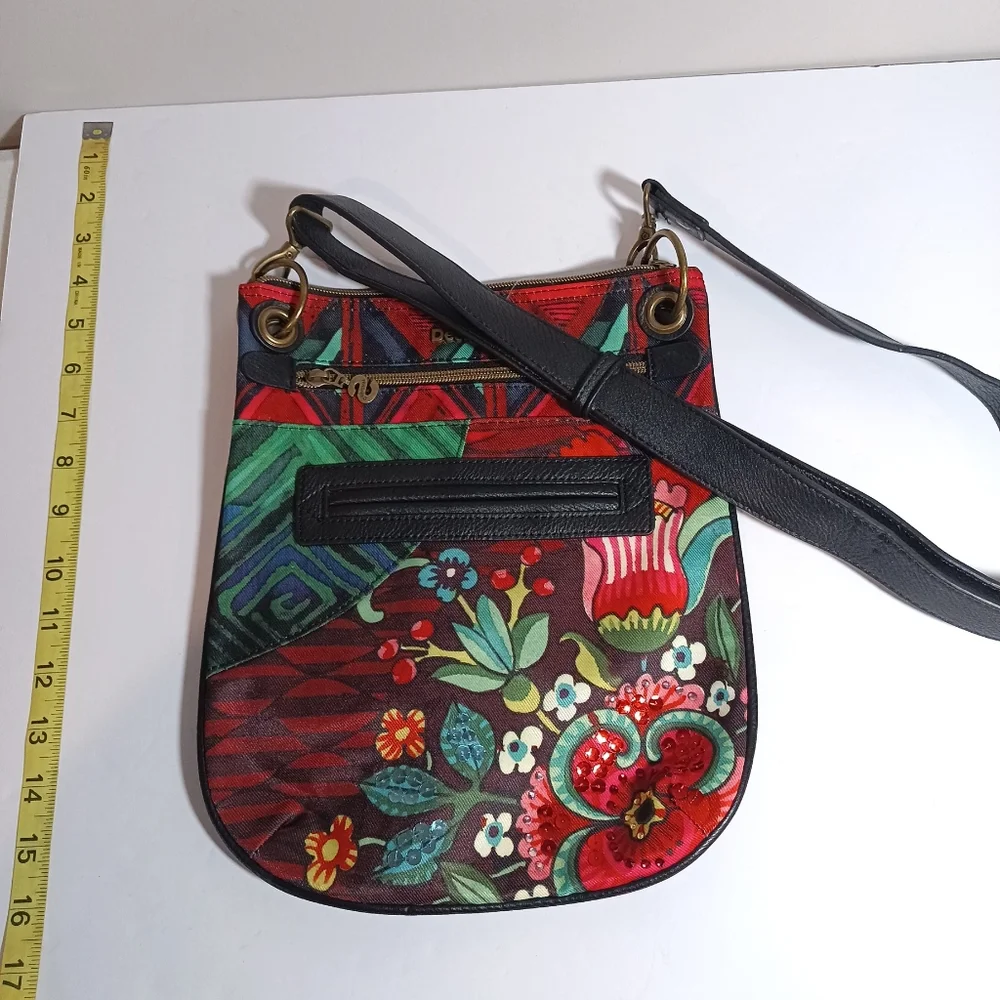 Desigual Bandolera Paulina Woven Cross Body Bag Mix Pattern - Picture 8 of 9